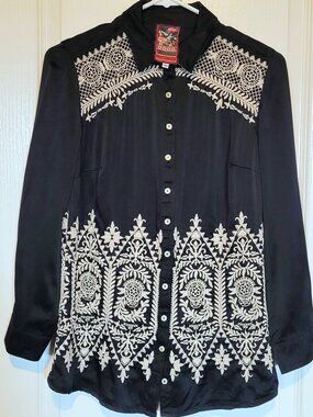 Johnny Was Embroidered 3J Workshop Button Shirt